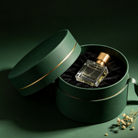 Emballage de parfum de luxe personnalisé en bouteille de 50 ml, boîte pliable avec impression dorée, emballage plat