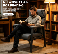 Chaise de mahjong ergonomique et durable avec dossier haut, coussin en éponge épaisse, fauteuil en métal pour salle de jeux, salle à manger, lecture
