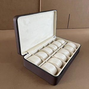 Portable Square Leather Custom Briefcase for Watches Holds 18 Watches High Quality <b>Tool</b> Watch <b>Storage</b> <b>Box</b> - Product Image 4