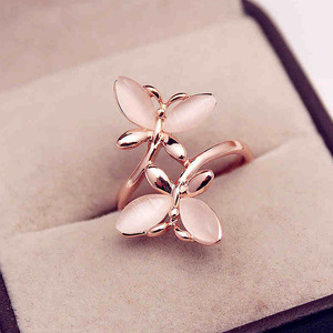 Anello Estivo con Fiore e Occhio di Gatto per Donne, Elegante Accessorio di Moda per Dito Indice, Regalo - Product Image 1