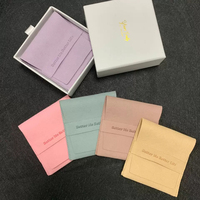 Hxjkc — sac pour boucles d'oreilles en ultra fibre, collier à clapet, boucles d'oreilles, bijoux, sac en cuir double face, logo personnalisé imprimé