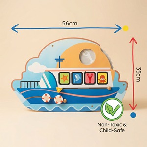 Tableau d'activités interactif en bois Thème Bateau de pêche - Jouet éducatif Montessori et STEM sur la vie <span class=keywords><strong>marine</strong></span> et l'exploration océanique pour les 2-13 ans - Product Image 2