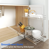 2 Tier Pull Out Cabinet Organizer Draht korb Heavy Duty Slide Out Küchen schrank Lagerung Organisation Schiebe regale