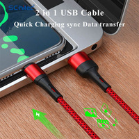 Cable USB trenzado de nailon de gran oferta Schitec 1m 2m 3M Cable cargador de carga rápida OEM para iPhone Huawei