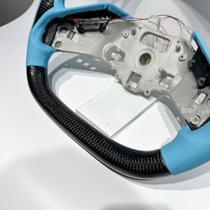 Volante in Fibra di Carbonio <span class=keywords><strong>Nera</strong></span> con Pelle Liscia Personalizzabile per Chevrolet <span class=keywords><strong>Corvette</strong></span> C8 C7 C6 - Product Image 3