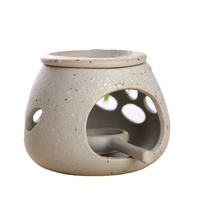 Brûleur d'encens et d'arômes en céramique de luxe personnalisé, nouveau design ajouré, pour cire et huile, avec bougie, vente en gros