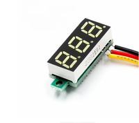 Voltmeter DC Digital 2-kabel 3-kabel 0-100V Tampilan Digital Kecil 12V 24V Modul DC2P3P untuk Pekerjaan Instalasi