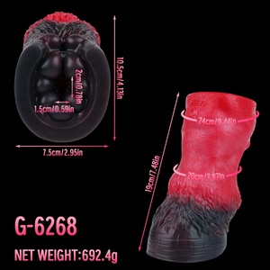 Masturbador GEEBA Rojo con Forma de Pezuña de Burro, Diseño Animal de Fantasía Único, Juguete Sexual de Silicona para Adultos, Masturbador para Hombres - Product Image 5