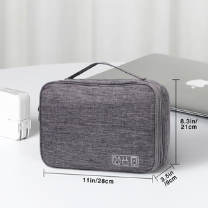 Elettronica Travel Organizer accessori elettronici a doppio strato custodia per caricabatterie, telefono, auricolare - Product Image 3