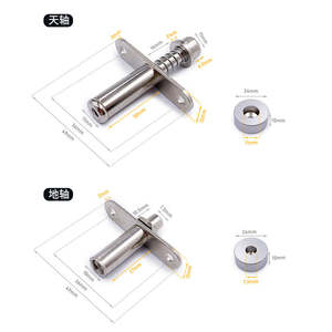Kit de Reparación de Herrajes para Puertas Plegables de Aleación de Aluminio de Alta Calidad, Pivotes Superiores e Inferiores, Pasador de Bloqueo de Liberación Rápida - Uso en Baños, Estilo Moderno - Product Image 2
