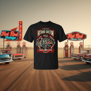 T-shirt Hot Rod Vintage Classic Car 1956, style Rockabilly, design authentique Speedway - Product Image 3