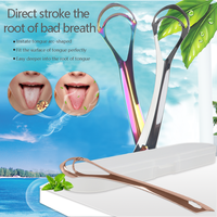 Outil de nettoyage buccal réutilisable double face pour les dents, 100% en acier inoxydable, détachant de taches, gratte-langue en 3 pièces