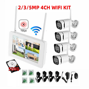 Moniteur LCD 10.1 pouces, disque dur 500G, TSEye 4CH 5MP, Kit NVR Wifi, enregistreur vidéo H.265, caméra de sécurité extérieure, système de Surveillance CCTV - Product Image 1