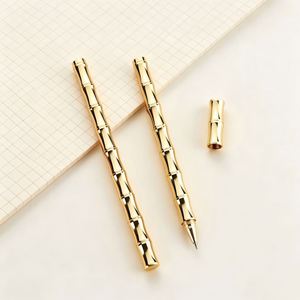Bolígrafo de Gel Metálico con Diseño de Bambú y Logotipo Personalizado, Ancho de Escritura de 0.5 mm, Tinta Azul/Roja, para Regalos Corporativos - Venta al Por Mayor - Product Image 3