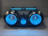 Comptoir DJ lumineux pour boîte de nuit, affichage 3D en couleurs, stand LED personnalisé en acier inoxydable, mobilier de bar pour discothèque et pub