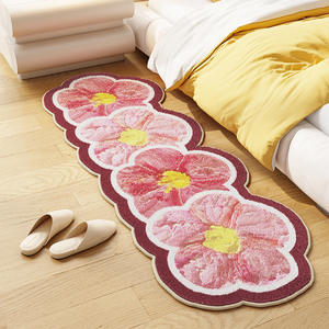 Alfombra Floral de Poliéster con Forma Novedosa, Tapete para Lado de Cama Resistente a las Manchas, para Uso Doméstico, Patrón 1, Patrón 2, Patrón 3, Patrón 4 - Product Image 2