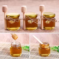 Pot à miel vide rechargeable 45 ml, mini pot en verre transparent pour gelée, miel, confiture, bonbons, avec couvercle métallique