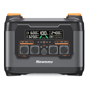สถานีไฟฟ้าพกพา S2400 Newsmy 2400W LMFP พร้อมแผงโซลาร์เซลล์ 2407.5Wh สำหรับชาร์จรถยนต์และการตั้งแคมป์ - Product Image 1