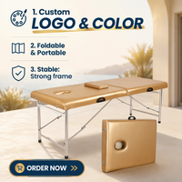 Table de massage pliable professionnelle portable moderne confortable pour la thérapie corporelle et la beauté du visage, éponge haute densité, acier inoxydable