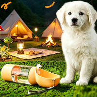 Bouteille d'eau portable pour animaux de compagnie, anti-fuite, avec récipient pour nourriture, pour chiens de petite et moyenne taille
