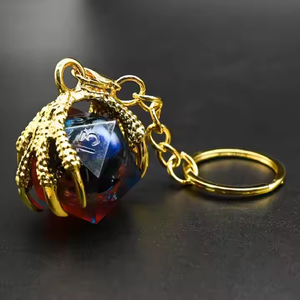 Exquisito D20 Liquid Dragon Eye Random Bulk DND Dice Resina Metal Llavero para juegos <span class=keywords><strong>de</strong></span> rol - Product Image 5