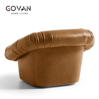 Fauteuil pivotant en cuir de style moderne, adapté aux salons, aux zones de détente et aux locaux commerciaux