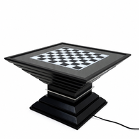 Table d'échecs moderne de luxe à hauteur réglable avec base sur pieds, table de jeu élévatrice personnalisable en couleur pour le divertissement à domicile