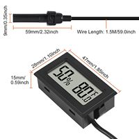 Mini-mesureurs numériques de température et d'humidité avec sonde, thermomètre hygromètre pour incubateur, reptiles, plantes, serre