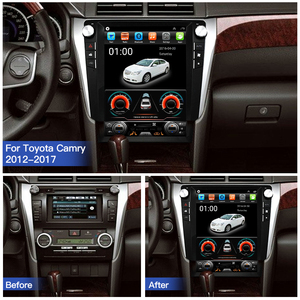 HFMidia Autoradio 12,1 pouces avec écran vertical, unité centrale multimédia vidéo Bluetooth pour Toyota Camry 2012-2017, lecteurs auto sans fil CarPlay - Product Image 4