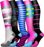 Fabricant de gros 20-30mmhg Running Women Athletic High Knee Sock Sport Long Custom Nurse Compression Socks
