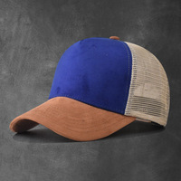 Nueva Gorra de Béisbol de 6 Paneles Ajustable de Malla y Gamuza con Forro Polar, Logotipo Personalizado, Protección Solar para Verano, Transpirable, con Contraste de Color