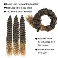 Rambut Crochet Deep Water Wave Twist 30 Inci Panjang 120g Ekstensi Rambut Kepang Twist Wig Keriting Kinky Serat Sintetis