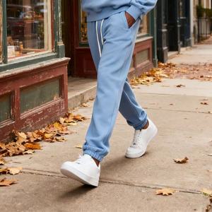 TKAN110D Pantalones casuales personalizados para hombres Estilo de ajuste suelto con bolsillo lateral Pantalones de chándal Pantalones de cintura elástica con cordón - Product Image 2