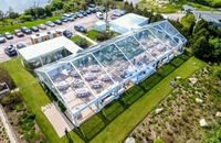 Tente de réception de mariage et de salon professionnel toutes saisons, robuste, avec cadre en aluminium de haute qualité et double revêtement en PVC pour l'extérieur