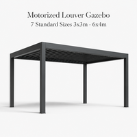 Pergola motorisée extérieure OEM à lames orientables, tailles personnalisées 3x3 3x4 4x4 3x6 4x6 6x4m pour villa