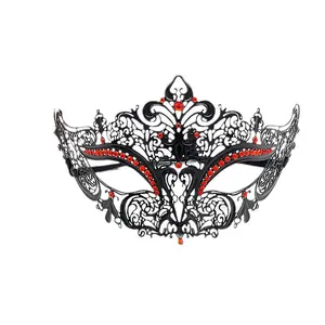 HLC มาร์ดิกราส์หน้ากากประดับเพชรสีทองรูปหน้ากากครึ่งหน้ามาสก์ตาเครื่องแต่งกายงานปาร์ตี้พร็อพสำหรับผู้หญิงสาว - Product Image 5