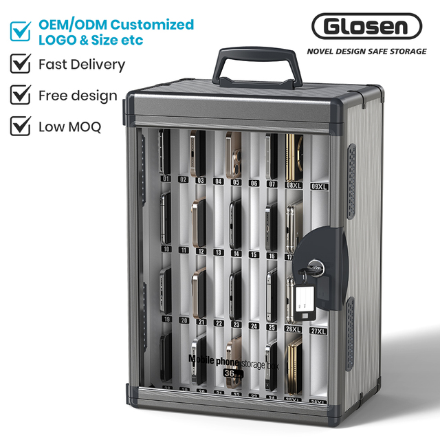 Glosen R2636 36 Slots Aluminium Phone Storage Box Phone Lock Box, Phone Organizer, Suitable for Schools or Conference Rooms