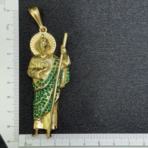 Grosir liontin tembaga pria 14k berlapis emas agama klasik zirkon St. Jude liontin Meksiko penjualan laris Believer - Product Image 2