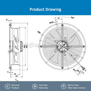 Ventilador Axial Eléctrico ODM AC con Rodamiento de Bolas, W2D300-CP02-31, 300 mm, 230/400 VCA, 210 W, 0.62/0.36 A, 50/60 Hz, 2580 RPM - Product Image 4