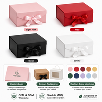 Boîte cadeau pliable monobloc à fermeture magnétique avec nœud en ruban et poignée de transport pour anniversaire, mariage, fête, rangement