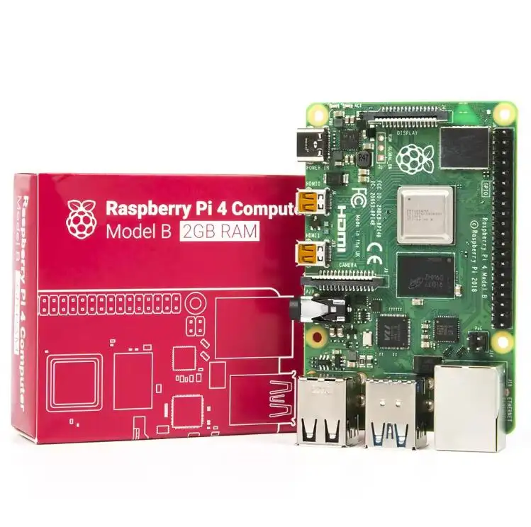 Kit de placa de desenvolvimento para computador Raspberry Pi 4 cores, placa única original em estoque, 1.5GHz, 4 núcleos, Raspberry Pi 4 Modelo B, 1gb, 2gb, 4gb, 8gb