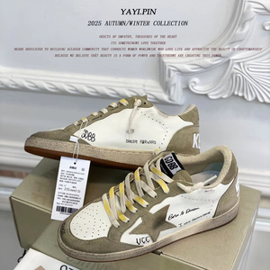 Phong cách màu be và trắng da bẩn giày thể thao bắt mắt ngôi sao trang trí thời trang hàng ngày mặc Giày - Product Image 1