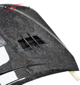 CWS-C STYLE FORGED CARBON FIBER <strong>ENGINE</strong> WITH RED FLAKES HOOD BONNET for 2018 TOYOTA CAMRY BODY KIT - Product Image 5
