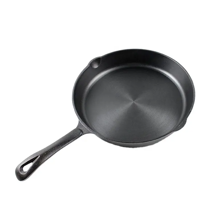 Non Stick Premium Cookware 12 Inch Cast Iron Skillet Smooth Polished Black Fry Pan