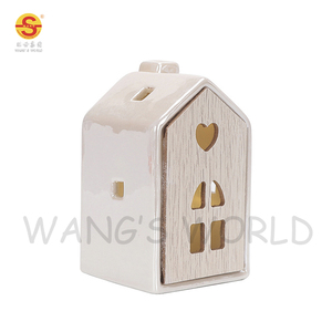 Botón de cerámica iluminado para <span class=keywords><strong>casa</strong></span> de pueblo navideño, ornamento personalizado para Navidad - Product Image 2