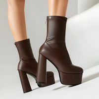 Bottines courtes métalliques brillantes pour femmes, chaussures tendance pour boîte de nuit, en PU argenté brillant, avec empeigne plissée et talon épais