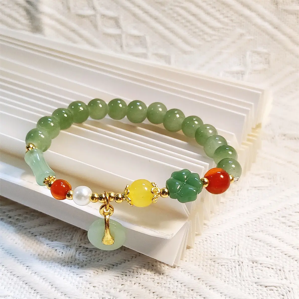 Gran oferta, cuentas de piedra Natural verde tradicional china, pulsera rica de la suerte para mujeres y hombres, regalo