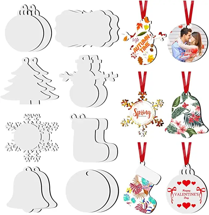 Weihnachts sublimation MDF Ornamente/Sublimation Blank Holz Hartfaser platte Ornament