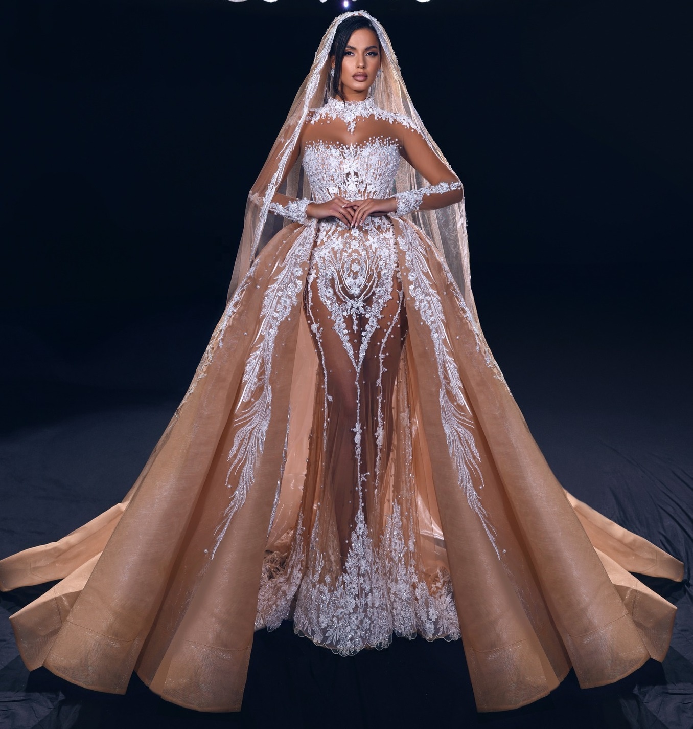 chinese dress ladies Strapless Mermaid Modern Wedding Dresses Leaf Lace Beach Wedding VW212   Viniodress
