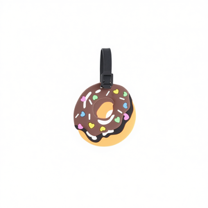 Etiqueta para equipaje con forma de donut de 9 cm, diseño colorido para identificación de bolsas de viaje - Product Image 1